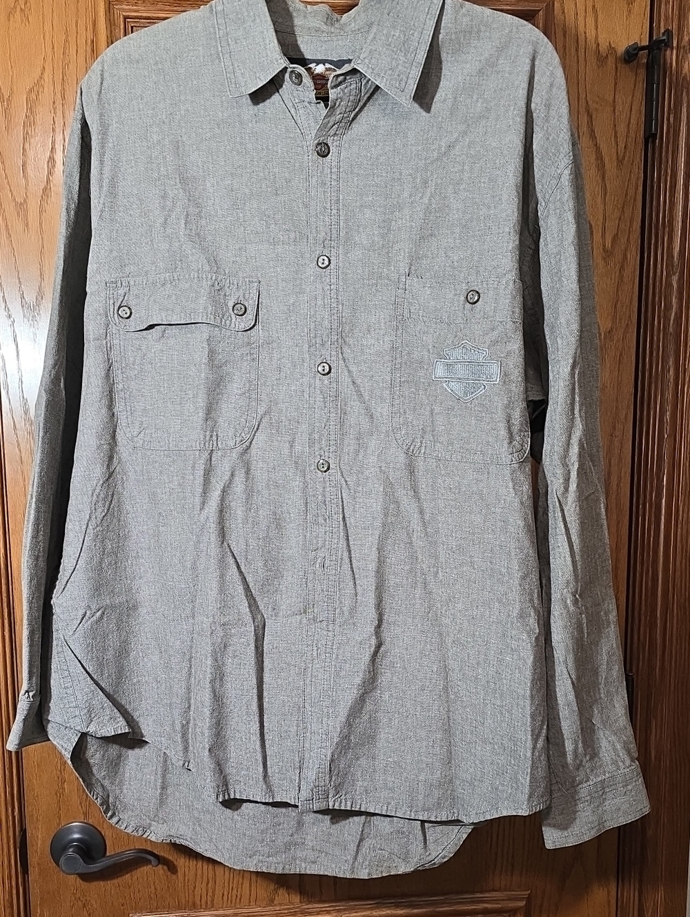 Harley-Davidson Men's Button-Down Shirt in Light Brown